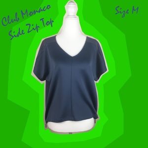 Club Monaco Scuba Side Zip Detail Top - Size M
